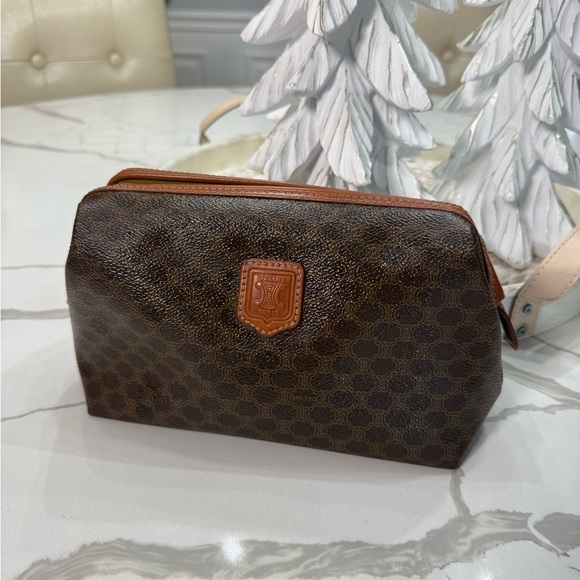 Celine Handbags - CELINE Macadam Triomphe COSMETIC Leather Pouch ✨